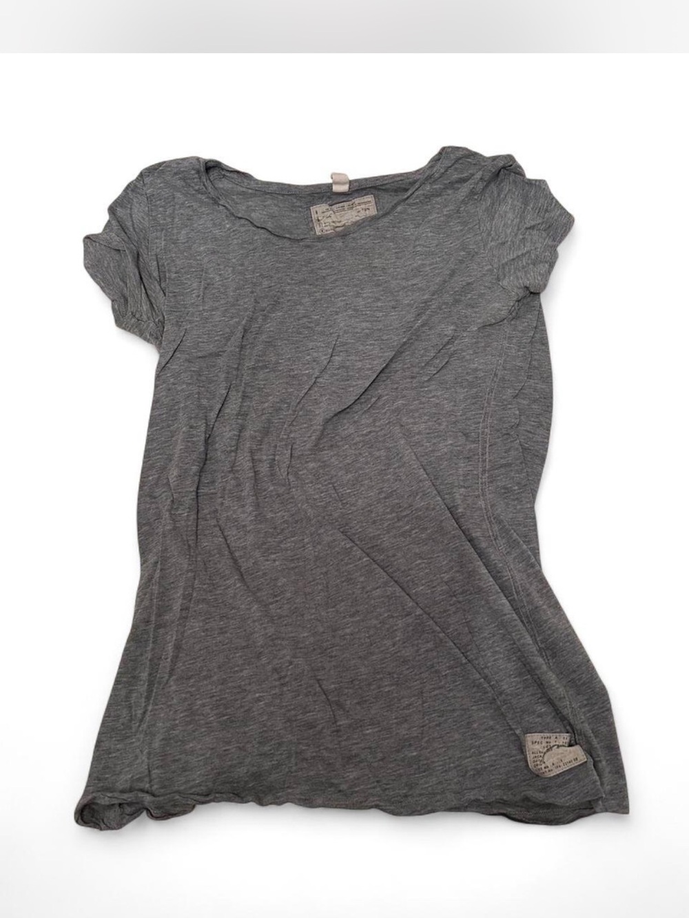 All Saints Charcoal Scoop Neck Short Sleeve Tee
